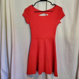 Charlotte Russe Short Sleeve Open-back Skater Dress